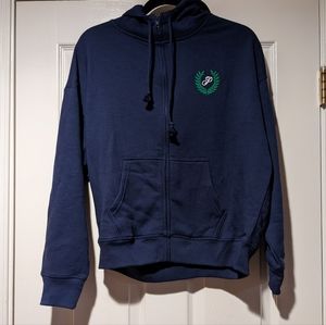 NWT Women's Small PINK Victoria's Secret Navy Blue Full-Zip Hoodie